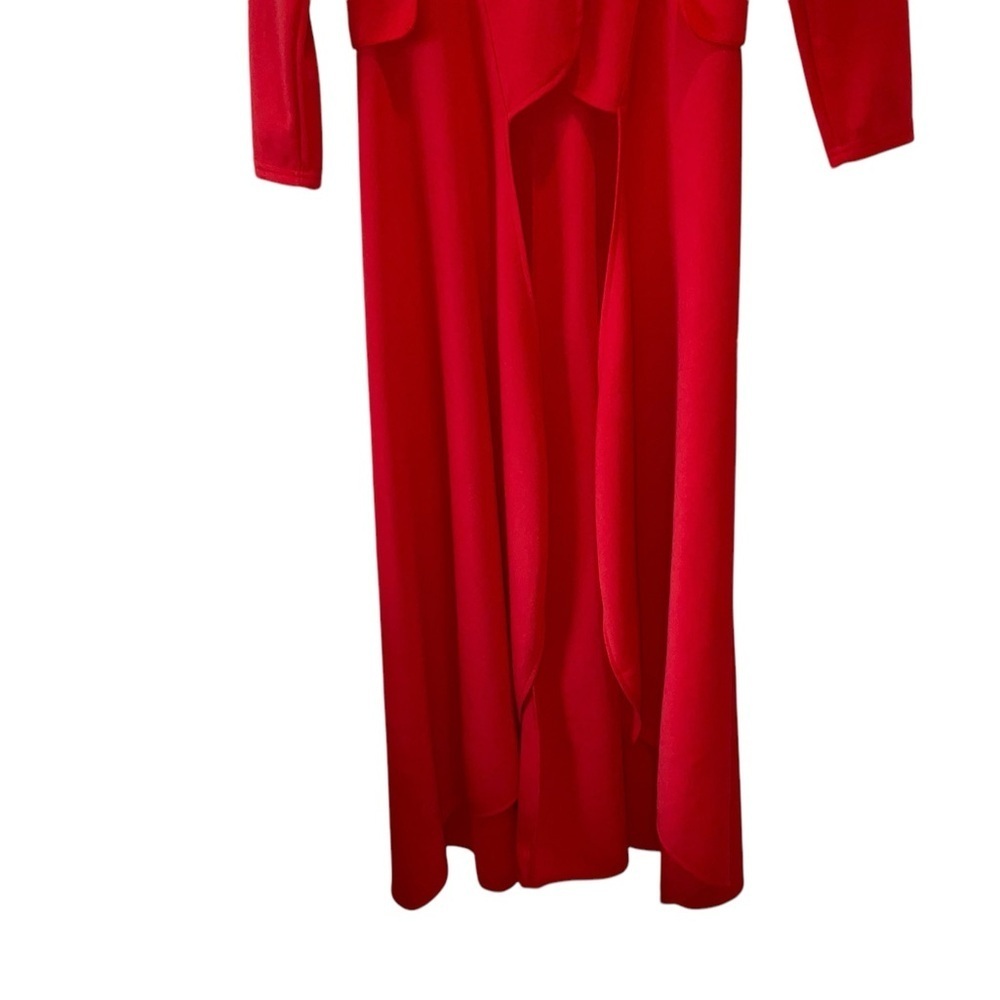 Red Long Sleeve Mock Neck Tunic - Picture 4 of 5